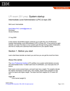 LPI exam 201 prep: System startup Intermediate Level Administration (LPIC-2) topic 202