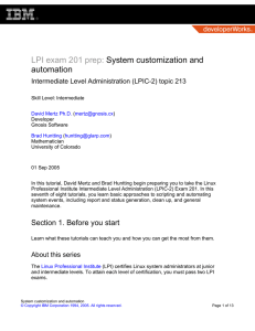 LPI exam 201 prep: System customization and automation