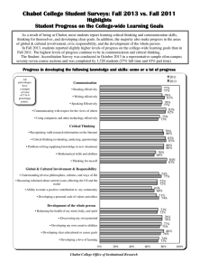 Chabot College Student Surveys: Fall 2013 vs. Fall 2011 Highlights