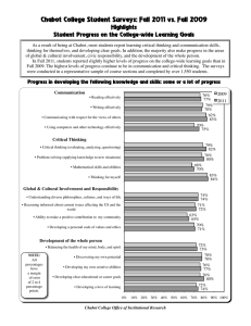 Chabot College Student Surveys: Fall 2011 vs. Fall 2009 Highlights