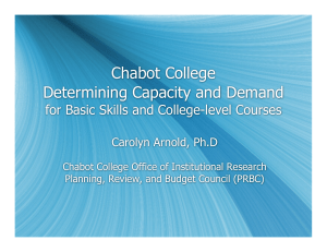 Chabot College Determining Capacity and Demand for Basic Skills and College-level Courses
