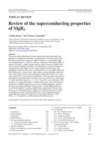 Review of the superconducting properties of MgB 2 TOPICAL REVIEW