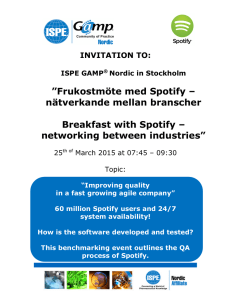 ”Frukostmöte med Spotify – nätverkande mellan branscher  Breakfast with Spotify –