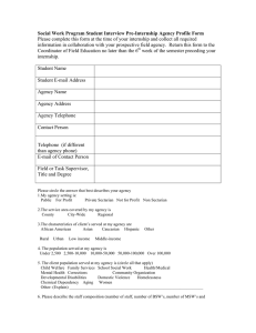 Social Work Program Student Interview Pre-Internship Agency Profile Form
