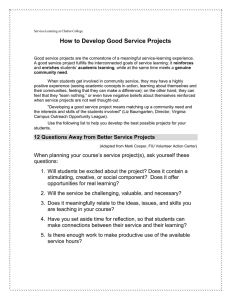 How to Develop Good Service Projects