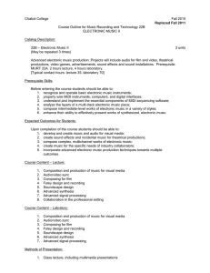 Chabot College Fall 2010 Course Outline for Music Recording and Technology 22B