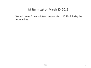 Midterm test on March 10, 2016 lecture time. Trees