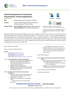 OBA | Professional Development Critical Developments in Contractual Interpretation: Practical Applications