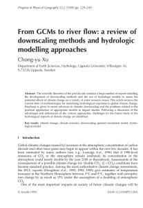 From GCMs to river flow: a review of modelling approaches Chong-yu Xu