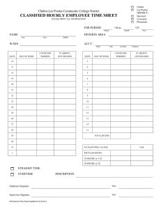 CLASSIFIED HOURLY EMPLOYEE TIME SHEET   1  FOR PERIOD 