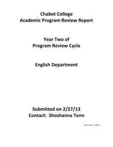 Chabot College Academic Program Review Report  Year Two of
