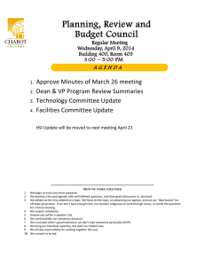 Planning, Review and Budget Council