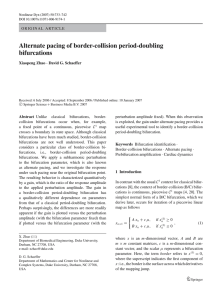 Alternate pacing of border-collision period-doubling bifurcations Xiaopeng Zhao