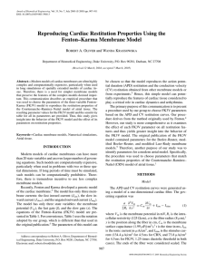 Reproducing Cardiac Restitution Properties Using the Fenton–Karma Membrane Model R A. O