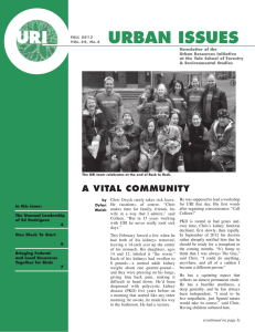 URBAN ISSUES A VITAL COMMUNITY