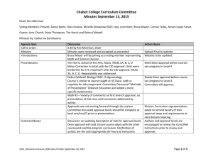 Chabot College Curriculum Committee Minutes September 15, 2015