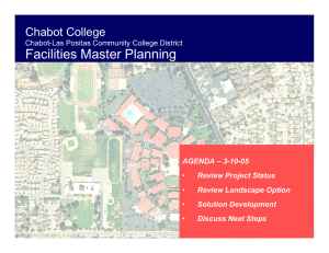 Facilities Master Planning Chabot College Chabot-Las Positas Community College District •
