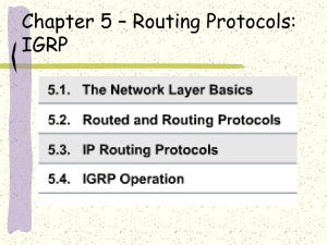 Chapter 5 – Routing Protocols: IGRP