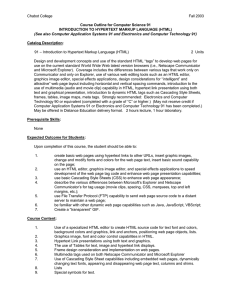 Chabot College Fall 2003  Course Outline for Computer Science 91