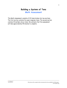 Building a System of Tens Math Assessment