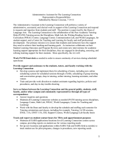 Administrative Assistant for The Learning Connection Representative Responsibilities