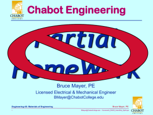 Partial HomeWork Chabot Engineering Bruce Mayer, PE