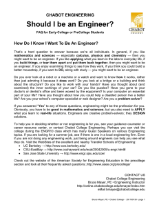 Should I be an Engineer? CHABOT ENGINEERING