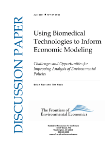 DISCUSSION PAPER Using Biomedical Technologies to Inform Economic Modeling