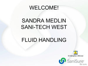 WELCOME! SANDRA MEDLIN SANI-TECH WEST FLUID HANDLING
