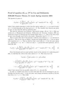 Proof of equation (6), p. 177 in Cox and Rubinstein