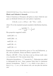 Black and Scholes’s formula