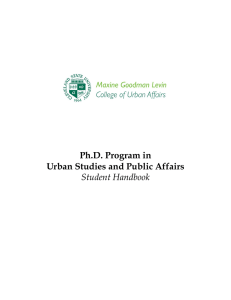 Ph.D. Program in Urban Studies and Public Affairs Student Handbook