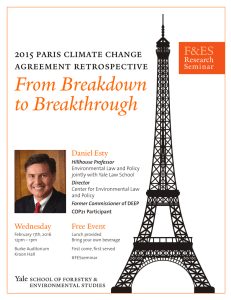 From Breakdown to Breakthrough F&amp;ES 2015 paris climate change