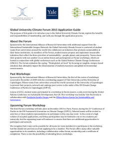 Global University Climate Forum 2015 Application Guide  