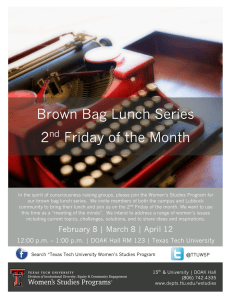 Brown Bag Lunch Series 2 Friday of the Month