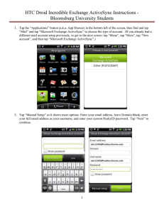 HTC Droid Incredible Exchange ActiveSync Instructions - Bloomsburg University Students
