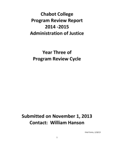 Chabot College  Program Review Report  2014 ‐2015  Administration of Justice 