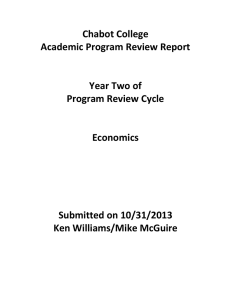 Chabot College  Academic Program Review Report    Year Two of  