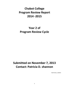 Chabot College  Program Review Report  2014 ‐2015   