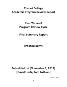 Chabot College  Academic Program Review Report    Year Three of  