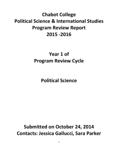 Chabot College  Political Science &amp; International Studies  Program Review Report  2015 ‐2016 