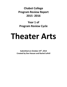 Theater Arts Chabot College Program Review Report 2015 ‐2016