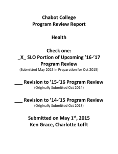 Chabot College Program Review Report  Health