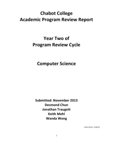 Chabot College  Academic Program Review Report    Year Two of  