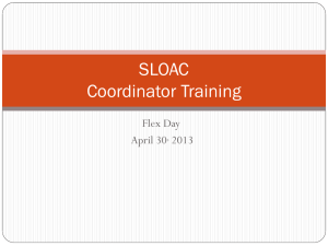 SLOAC Coordinator Training Flex Day April 30