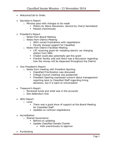 Classified Senate Minutes – 21 November 2014