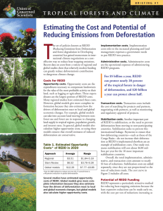 T Estimating the Cost and Potential of Reducing Emissions from Deforestation