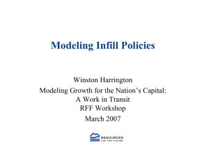 Modeling Infill Policies Winston Harrington Modeling Growth for the Nation’s Capital: