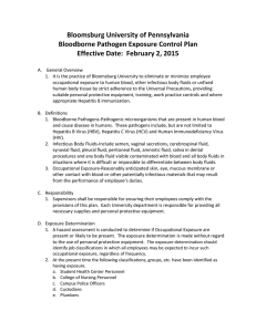 Bloomsburg University of Pennsylvania Bloodborne Pathogen Exposure Control Plan