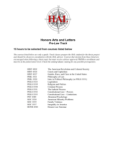 Honors Arts and Letters Pre-Law Track